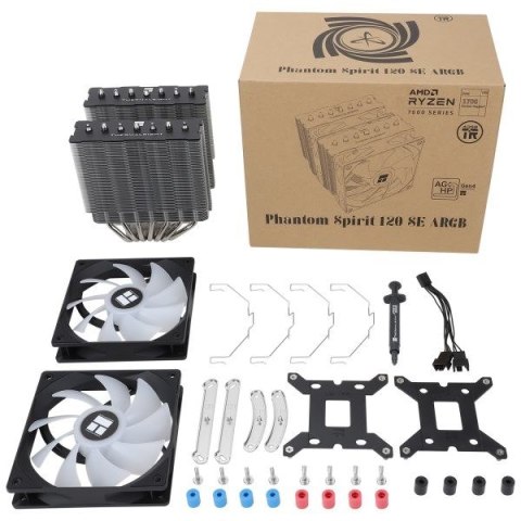 Thermalright Phantom Spirit 120 SE ARGB Procesor Chłodnica powietrza 12 cm Czarny 1 szt. Thermalright Phantom Spirit 120 SE ARGB Procesor Chłodnica powietrza 12 cm Czarny 1 szt.
