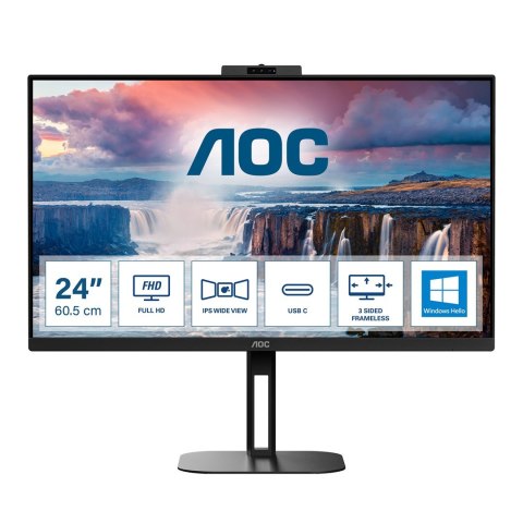 AOC V5 24V5CW monitor komputerowy 60,5 cm (23.8") 1920 x 1080 px Full HD LED Czarny AOC V5 24V5CW monitor komputerowy 60,5 cm (23.8") 1920 x 1080 px Full HD LED Czarny