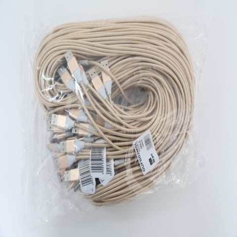 OMEGA TOKARA MICRO USB TO USB FABRIC BRAIDED CABLE KABEL 1,5A 2M POLYBAG GOLD [44176]