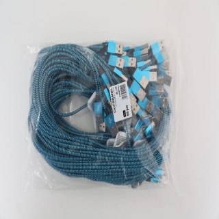 OMEGA VARAN MICRO USB TO USB FABRIC BRAIDED CABLE KABEL 2A 1M POLYBAG BLUE [44190]