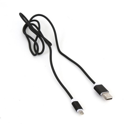 PLATINET ANOLIS MICRO LIGHTNING DOUBLE PLUG TO USB FABRIC BRAIDED CABLE KABEL 1M BLACK [43474]