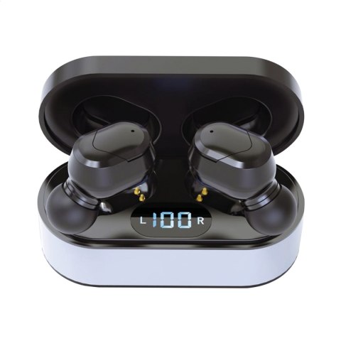 PLATINET BLUETOOTH V5.0 TWS EARPHONES SPORT SŁUCHAWKI + CHARGING STATION LED PM1050 VIBE BLACK [45291]