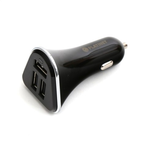 PLATINET CAR CHARGER ŁADOWARKA SAMOCHODOWA 3xUSB 5,4A 27W + MICRO CABLE KABEL 1m BLACK [43721]