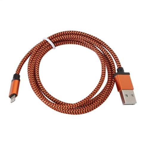 PLATINET ERIS LIGHTNING TO USB FABRIC BRAIDED CABLE KABEL 1M ORANGE