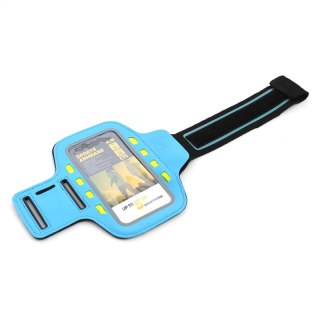 PLATINET SPORT ARMBAND FOR SMARTPHONE BLUE WITH LED [43706]