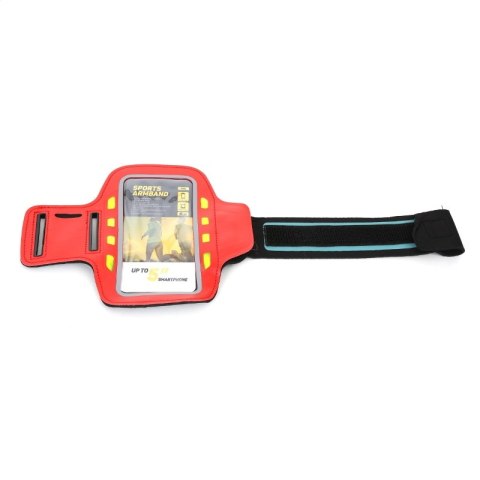 PLATINET SPORT ARMBAND FOR SMARTPHONE RED WITH LED [43708]