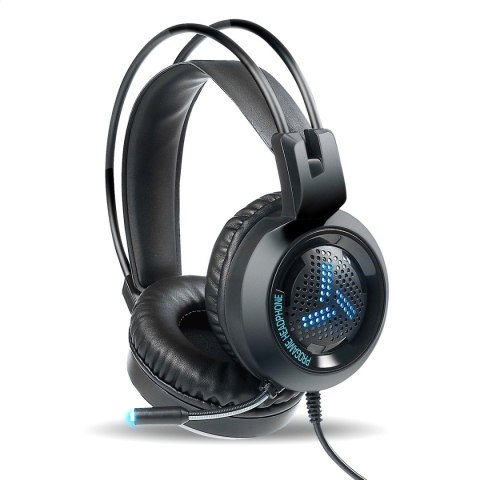 VARR GAMING HEADSET COLORFUL BREATHING SŁUCHAWKI NAUSZNE VH8020 USB 2X 3.5 JACK BLACK [45552] TE