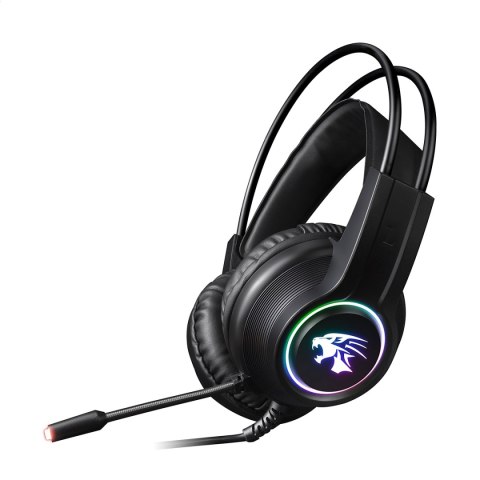 VARR GAMING RGB HEADSET SŁUCHAWKI NAUSZNE USB 2X3.5 MIC VH8030 BLACK [45553] TE