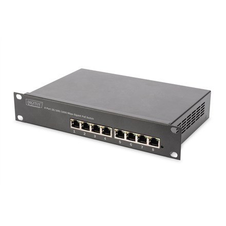 Digitus 10-calowy 8-portowy przełącznik Gigabit Ethernet PoE Digitus 10-calowy 8-portowy przełącznik Gigabit Ethernet PoE