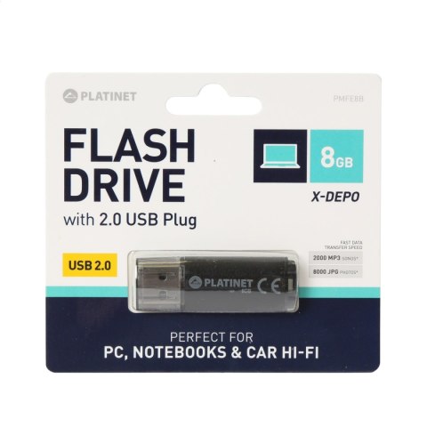 PLATINET PENDRIVE USB 2.0 X-Depo 8GB BLACK [40943]
