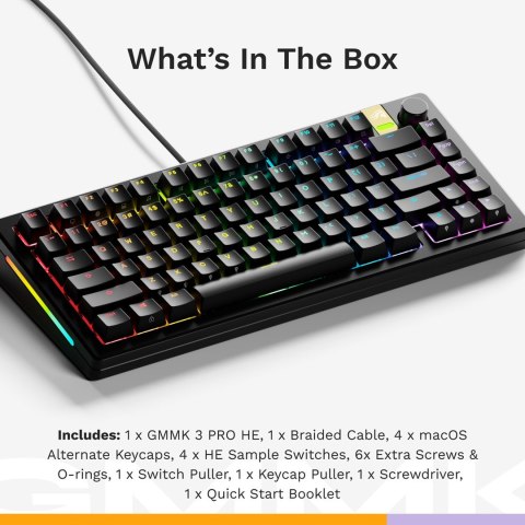 Glorious Gaming GMMK 3 PRO HE 75% Prebuilt klawiatura USB QWERTY US English Czarny Glorious Gaming GMMK 3 PRO HE 75% Prebuilt klawiatura USB QWERTY US English Czarny