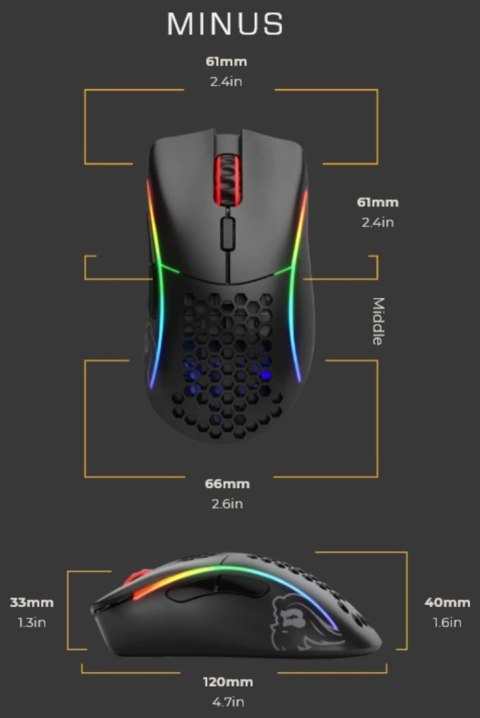 Glorious PC Gaming Race Model D- myszka Po prawej stronie RF Wireless 19000 DPI Glorious PC Gaming Race Model D- myszka Po prawej stronie RF Wireless 19000 DPI