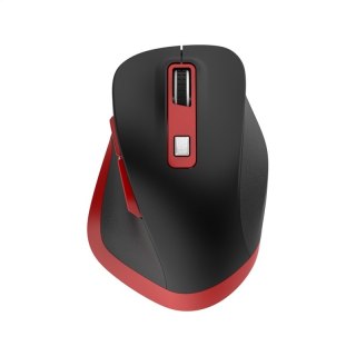OMEGA MOUSE MYSZ BEZPRZEWODOWA WIRELESS RECHARGEABLE USB-C BLACK RED [46047]