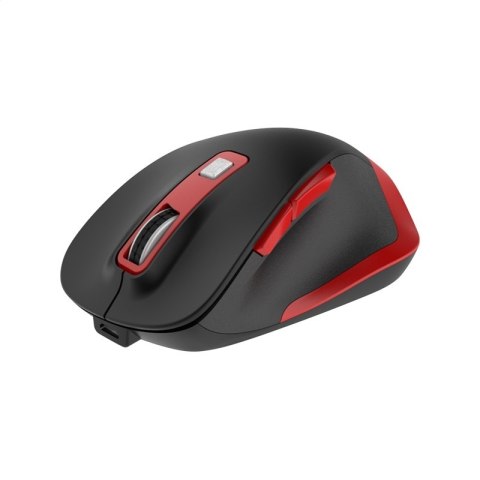 OMEGA MOUSE MYSZ BEZPRZEWODOWA WIRELESS RECHARGEABLE USB-C BLACK RED [46047]