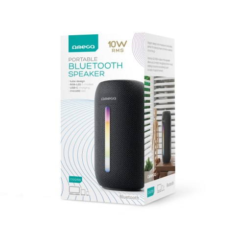 OMEGA SPEAKER GŁOŚNIK BLUETOOTH V5.1 10W RMS RGB Tube [46153]