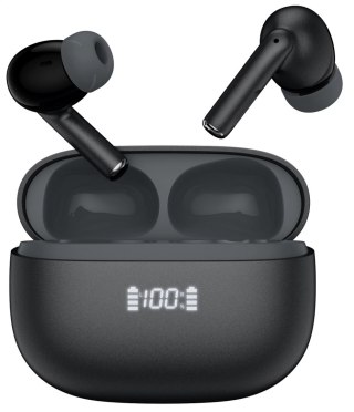 PLATINET TWS ANC ENC EARPHONES SŁUCHAWKI DOUSZNE BLUETOOTH DISPLAY BLACK