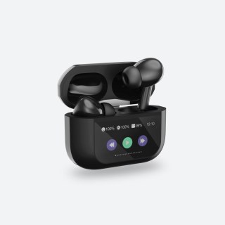 PLATINET TWS EAERPHONES TOUCH DISPLAY SŁUCHAWKI BEZPRZEWODOWE DOUSZNE BLUETOOTH 5.4 300MAH ANC BLACK [46178]
