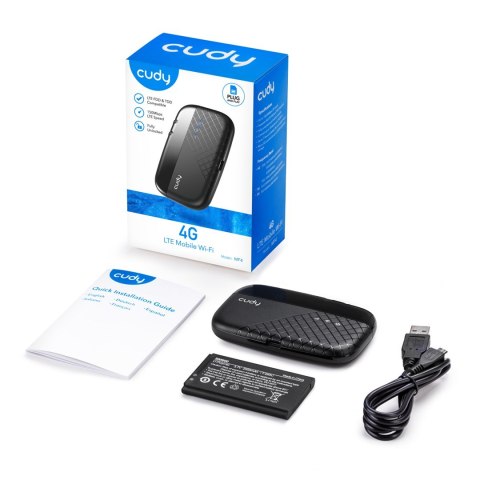 Cudy MF4 router bezprzewodowy Jedna częstotliwości (2,4 GHz) 4G Czarny Cudy MF4 router bezprzewodowy Jedna częstotliwości (2,4 GHz) 4G Czarny