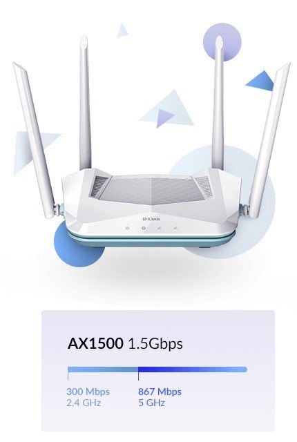 D-Link R15 router bezprzewodowy Gigabit Ethernet Dual-band (2.4 GHz/5 GHz) Biały D-Link R15 router bezprzewodowy Gigabit Ethernet Dual-band (2.4 GHz/5 GHz) Biały