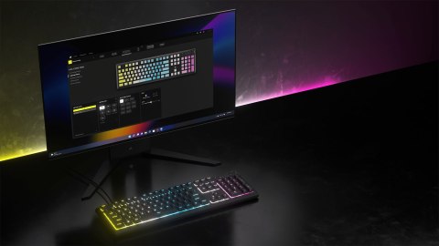 Klawiatura CORSAIR Tas K55 CORE BLACK RGB, Gumowa kopuła, Mechaniczna, USB Klawiatura CORSAIR Tas K55 CORE BLACK RGB, Gumowa kopuła, Mechaniczna, USB
