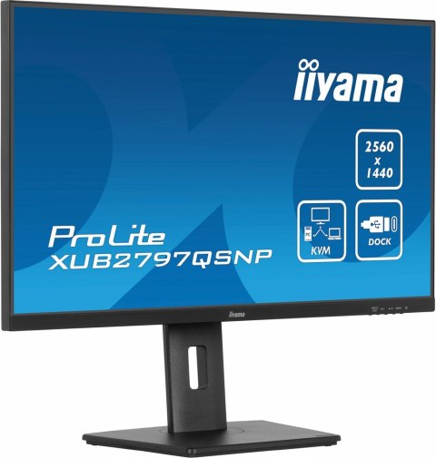 Iiyama ProLite XUB2797QSNP-B1 monitor komputerowy 68,6 cm (27") 2560 x 1440 px Wide Quad HD LED Czarny Iiyama ProLite XUB2797QSNP-B1 monitor komputerowy 68,6 cm (27") 2560 x 1440 px Wide Quad HD LED Czarny