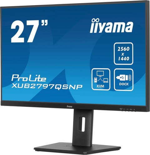 Iiyama ProLite XUB2797QSNP-B1 monitor komputerowy 68,6 cm (27") 2560 x 1440 px Wide Quad HD LED Czarny Iiyama ProLite XUB2797QSNP-B1 monitor komputerowy 68,6 cm (27") 2560 x 1440 px Wide Quad HD LED Czarny