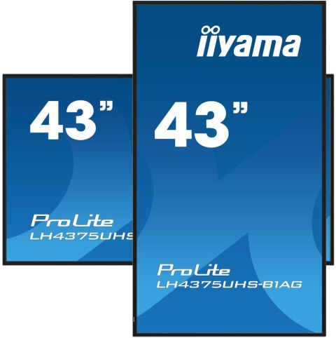 Iiyama ProLite Płaski panel Digital Signage 108 cm (42.5") LCD Wi-Fi 500 cd/m2 4K Ultra HD Czarny Procesor wbudowany Android 11 Iiyama ProLite Płaski panel Digital Signage 108 cm (42.5") LCD Wi-Fi 500 cd/m2 4K Ultra HD Czarny Procesor wbudowany Android 11