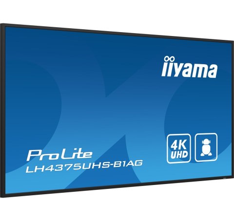 Iiyama ProLite Płaski panel Digital Signage 108 cm (42.5") LCD Wi-Fi 500 cd/m2 4K Ultra HD Czarny Procesor wbudowany Android 11 Iiyama ProLite Płaski panel Digital Signage 108 cm (42.5") LCD Wi-Fi 500 cd/m2 4K Ultra HD Czarny Procesor wbudowany Android 11
