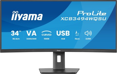 Monitor iiyama XCB3494WQSU-B1 34" - Płaski ekran - 86,4 cm Monitor iiyama XCB3494WQSU-B1 34" - Płaski ekran - 86,4 cm