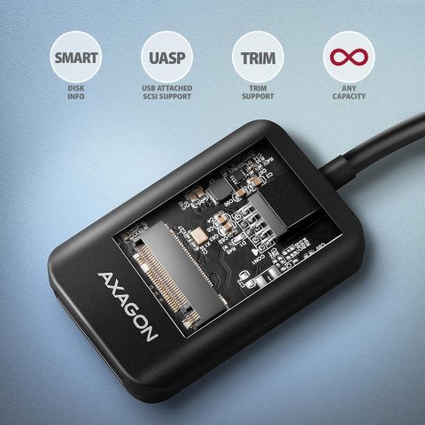 Axagon ADM2-AM USB-A 10Gbps - M.2 NVMe & SATA SSD adaptér, kabelis USB-A 10cm Obudowa SSD Czarny Axagon ADM2-AM USB-A 10Gbps - M.2 NVMe & SATA SSD adaptér, kabelis USB-A 10cm Obudowa SSD Czarny