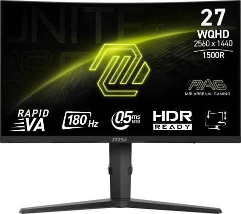 Monitor MSI MAG 275CQPF (27" /Rapid VA /180Hz /2560 x 1440 /Czarny) Monitor MSI MAG 275CQPF (27" /Rapid VA /180Hz /2560 x 1440 /Czarny)