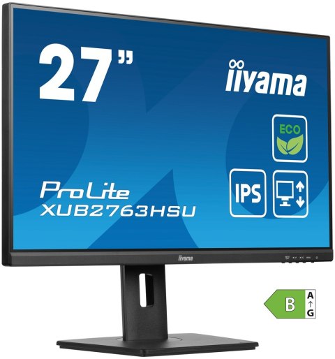 Iiyama ProLite XUB2763HSU-B1 monitor komputerowy 68,6 cm (27") 1920 x 1080 px Full HD LED Czarny