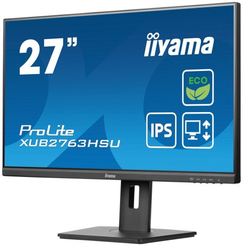 Iiyama ProLite XUB2763HSU-B1 monitor komputerowy 68,6 cm (27") 1920 x 1080 px Full HD LED Czarny