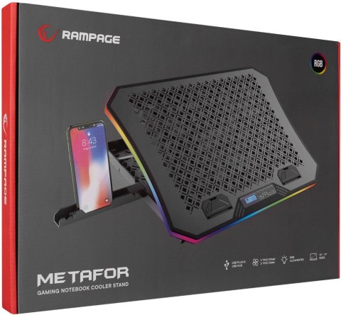 Podstawka chłodząca pod laptopa - Rampage METAFOR (AD-RC34) 10"-19" Podstawka chłodząca pod laptopa - Rampage METAFOR (AD-RC34) 10"-19"