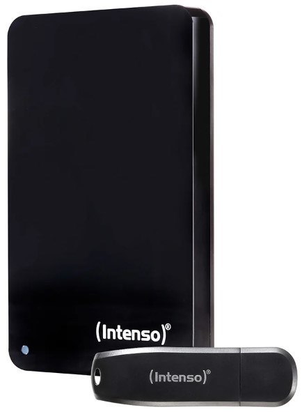 Dysk zewnętrzny 1TB USB3 z pamięcią 64GB USB, kolor czarny, model INTENSO Dysk zewnętrzny 1TB USB3 z pamięcią 64GB USB, kolor czarny, model INTENSO