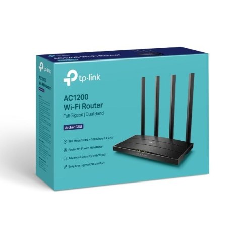 TP-Link Archer C6U router bezprzewodowy Gigabit Ethernet Dual-band (2.4 GHz/5 GHz) Czarny TP-Link Archer C6U router bezprzewodowy Gigabit Ethernet Dual-band (2.4 GHz/5 GHz) Czarny