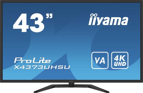 Iiyama ProLite X4373UHSU-B1 monitor komputerowy 108 cm (42.5") 3840 x 2160 px 4K Ultra HD Czarny Iiyama ProLite X4373UHSU-B1 monitor komputerowy 108 cm (42.5") 3840 x 2160 px 4K Ultra HD Czarny