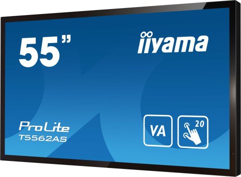 Płaski panel interaktywny Iiyama T5562AS-B1 - 138,7 cm (54,6") - VA - 3840 x 2160 pikseli - 24/7 Płaski panel interaktywny Iiyama T5562AS-B1 - 138,7 cm (54,6") - VA - 3840 x 2160 pikseli - 24/7