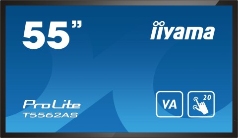 Płaski panel interaktywny Iiyama T5562AS-B1 - 138,7 cm (54,6") - VA - 3840 x 2160 pikseli - 24/7 Płaski panel interaktywny Iiyama T5562AS-B1 - 138,7 cm (54,6") - VA - 3840 x 2160 pikseli - 24/7