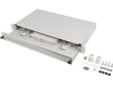 Przełącznica światłowodowa LANBERG 24xSC simplex / 24xLC duplex Rack 19" 1U szara + akcesoria