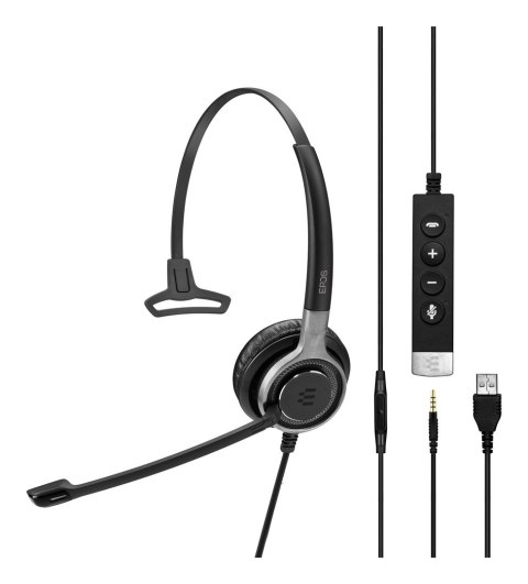 EPOS IMPACT SC 635 USB Zestaw słuchawkowy Przewodowa Opaska na głowę Połączenia/muzyka USB Typu-A Czarny, Srebrny EPOS IMPACT SC 635 USB Zestaw słuchawkowy Przewodowa Opaska na głowę Połączenia/muzyka USB Typu-A Czarny, Srebrny