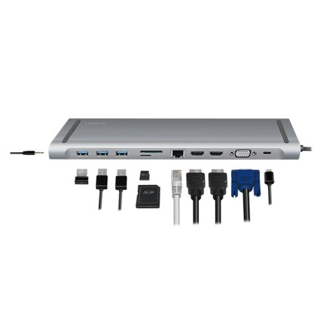 LogiLink UA0373 - Przewodowy - USB 3.2 Gen 1 (3.1 Gen 1) Type-C - 100 W - 3,5 mm - 10,100,1000 Mbit/s - Aluminiowy LogiLink UA0373 - Przewodowy - USB 3.2 Gen 1 (3.1 Gen 1) Type-C - 100 W - 3,5 mm - 10,100,1000 Mbit/s - Aluminiowy