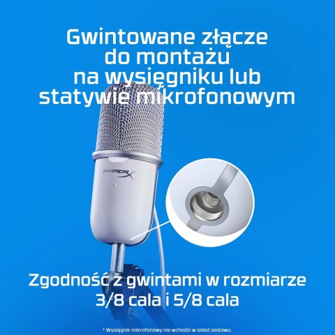 Mikrofon HyperX SoloCast biały (519T2AA) Mikrofon HyperX SoloCast biały (519T2AA)