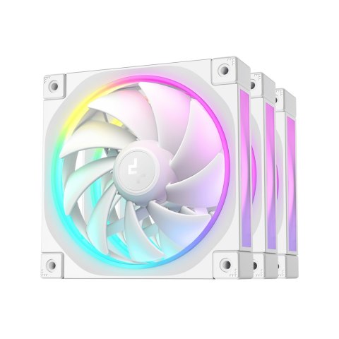 Wentylator Deepcool FL12 biały, zestaw 3 sztuk, 120 mm, 2150 obr./min, 12 V Wentylator Deepcool FL12 biały, zestaw 3 sztuk, 120 mm, 2150 obr./min, 12 V