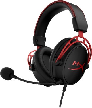 Zestaw słuchawkowy do gier HyperX Cloud Alpha czarno-czerwony, Przewodowy, 13 - 27000 Hz, Gaming, 298 g, Czerwony