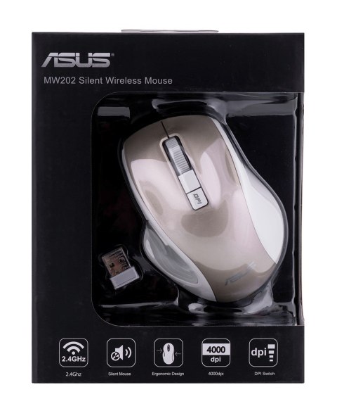Mysz Asus Silent Wireless Mouse Gold MW202 bezprzewodowa złota Mysz Asus Silent Wireless Mouse Gold MW202 bezprzewodowa złota
