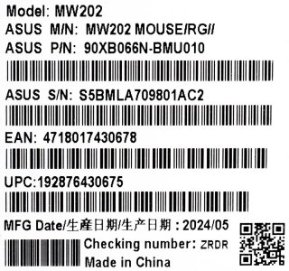 Mysz Asus Silent Wireless Mouse Rose Gold MW202 bezprzewodowa różowo-złota