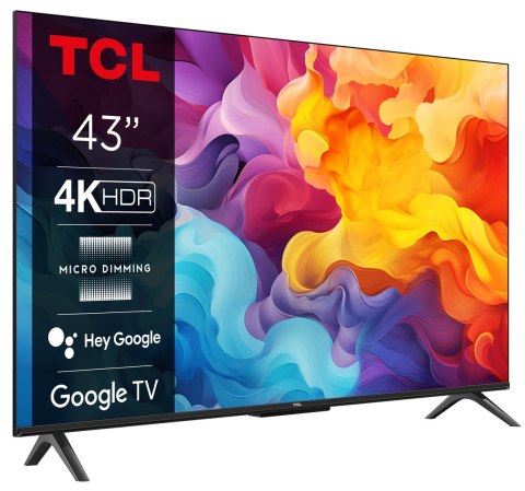 Telewizor TCL 43P655 LED 43'' 4K Ultra HD Google TV Dolby Vision DVB-T2 Czarny Telewizor TCL 43P655 LED 43'' 4K Ultra HD Google TV Dolby Vision DVB-T2 Czarny