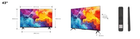 Telewizor TCL 43P655 LED 43'' 4K Ultra HD Google TV Dolby Vision DVB-T2 Czarny Telewizor TCL 43P655 LED 43'' 4K Ultra HD Google TV Dolby Vision DVB-T2 Czarny