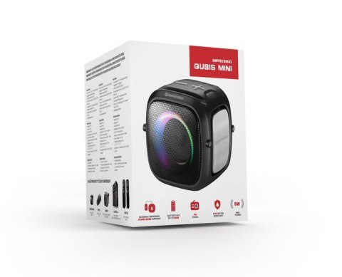 Głośnik C-TECH Impressio Qubis mini, SD, USB, BT, AUX-IN, FM radio, TWS, IPX6, RGB Głośnik C-TECH Impressio Qubis mini, SD, USB, BT, AUX-IN, FM radio, TWS, IPX6, RGB
